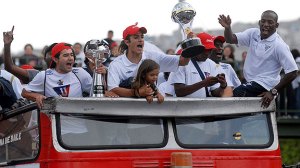 Festejo por la obtención de la Sudamericana 2009